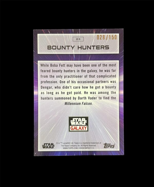 2022 Topps Star Wars Chrome Galaxy 23 Bounty Hunters Atomic Refractor /150 - Image 2