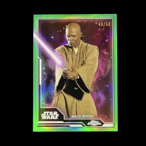 2021 Topps Star Wars Chrome Legacy Wielders of the Lightsaber WL-14 Mace Windu Green Refractor /50