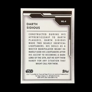 2021 Topps Star Wars Chrome Legacy Wielders of the Lightsaber WL-4 Darth Sidious Green Refractor /50
