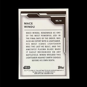 2021 Topps Star Wars Chrome Legacy Wielders of the Lightsaber WL-14 Mace Windu Green Refractor /50