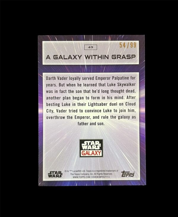 2022 Topps Star Wars Chrome Galaxy 49 A Galaxy Within Grasp Wave Refractor /99 - Image 2