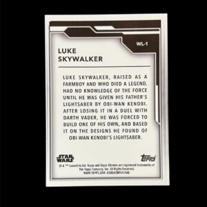 2021 Topps Star Wars Chrome Legacy Wielders of the Lightsaber WL-1 Luke Skywalker Black Refractor /10