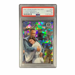 2021 Topps Chrome Star Wars Galaxy 63 A Sad Farewell Atomic Refractor /150 PSA 10 Princess Leia, Bail Organa