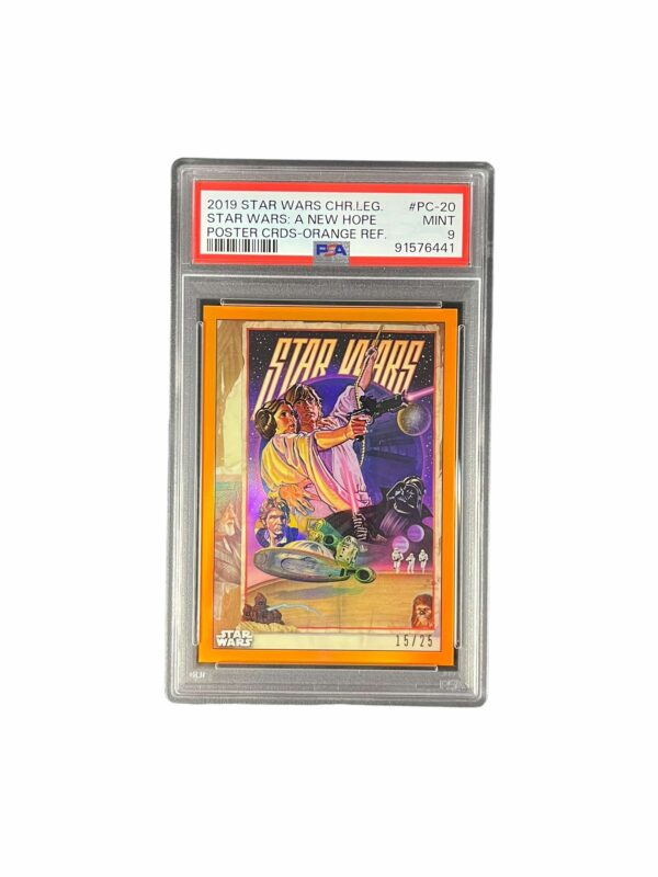 2019 Topps Chrome Star Wars Legacy PC-20 A New Hope Poster Orange Refractor /25 PSA 9
