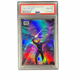 2021 Topps Chrome Star Wars Galaxy 29 The Four Jedi Refractor PSA 10 Luke Skywalker, Yoda, Darth Vader, Obi-Wan Kenobi