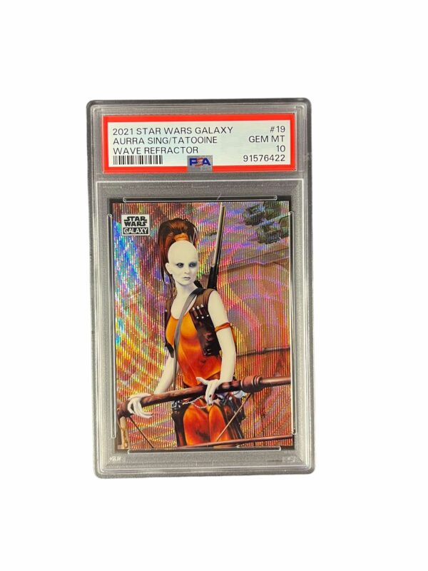 2021 Topps Chrome Star Wars Galaxy 19 Aurra Sing On Tatooine Wave Refractor /99 PSA 10