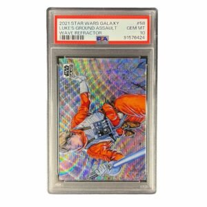 2021 Topps Chrome Star Wars Galaxy 58 Luke’s Ground Assault Wave Refractor /99 PSA 10 Luke Skywalker