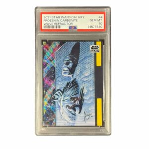 2021 Topps Chrome Star Wars Galaxy 4 Frozen In Carbonite Wave Refractor /99 PSA 10 Han Solo
