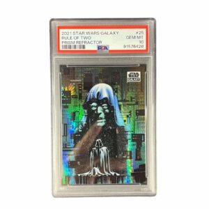 2021 Topps Chrome Star Wars Galaxy 25 Rule of Two Prism Refractor /75 PSA 10 Darth Vader, Emperor Palpatine