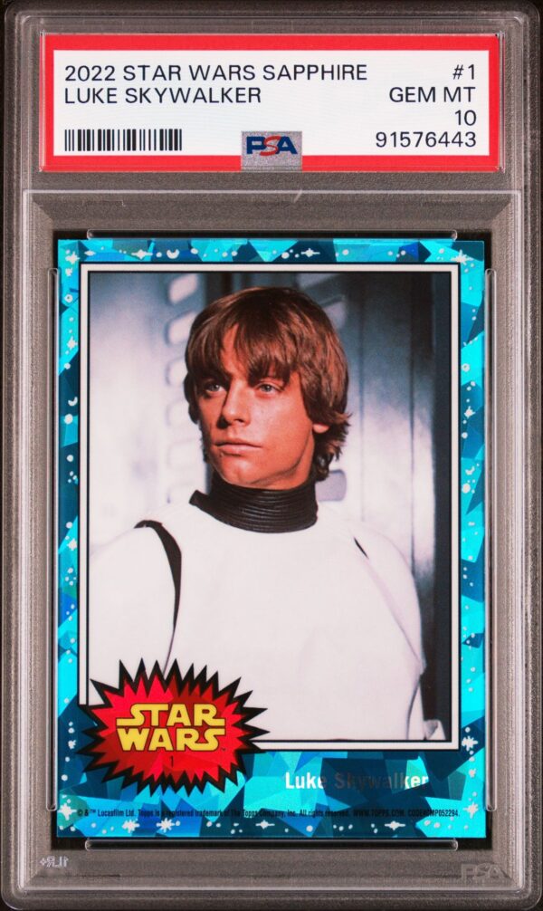 2022 Topps Star Wars Sapphire 1 Luke Skywalker PSA 10 - Image 2
