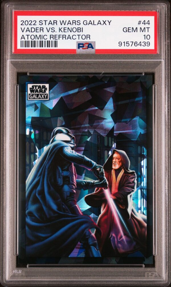 2022 Topps Chrome Star Wars Galaxy 44 Darth Vader Vs Obi-Wan Kenobi Atomic Refractor /150 PSA 10 - Image 2