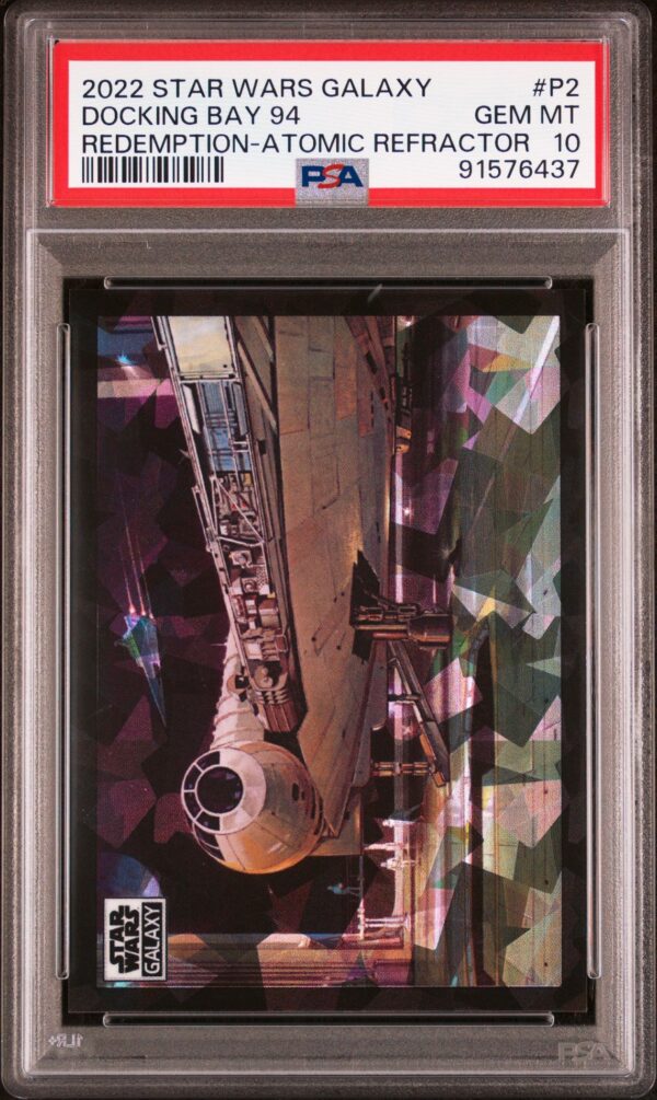 2022 Topps Chrome Star Wars Galaxy P2 Docking Bay 94 Atomic Refractor /150 PSA 10 - Image 2
