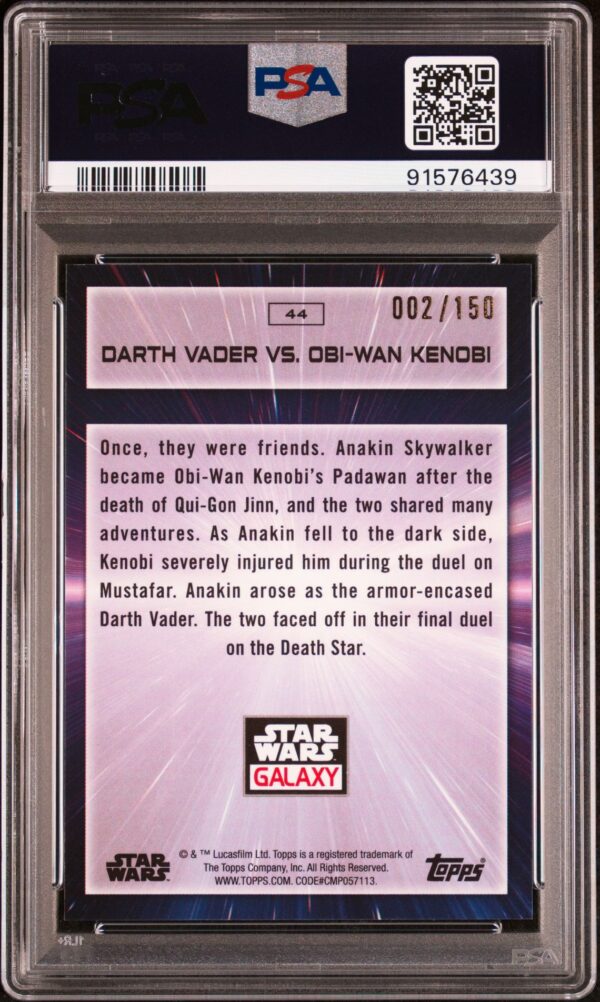 2022 Topps Chrome Star Wars Galaxy 44 Darth Vader Vs Obi-Wan Kenobi Atomic Refractor /150 PSA 10 - Image 3