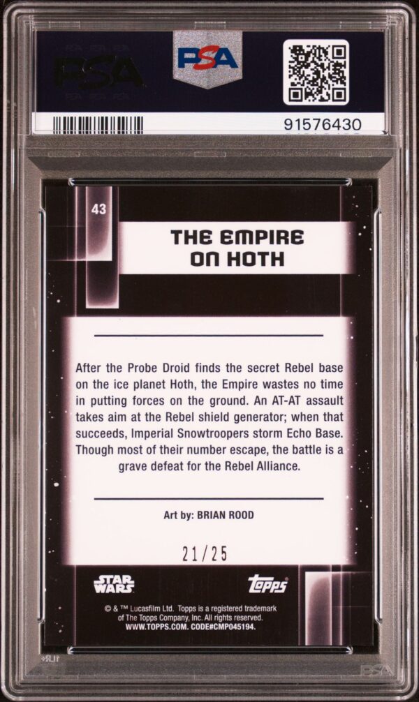 2021 Topps Chrome Star Wars Galaxy 43 The Empire On Hoth Purple Refractor /25 PSA 10 Snowtrooper - Image 3