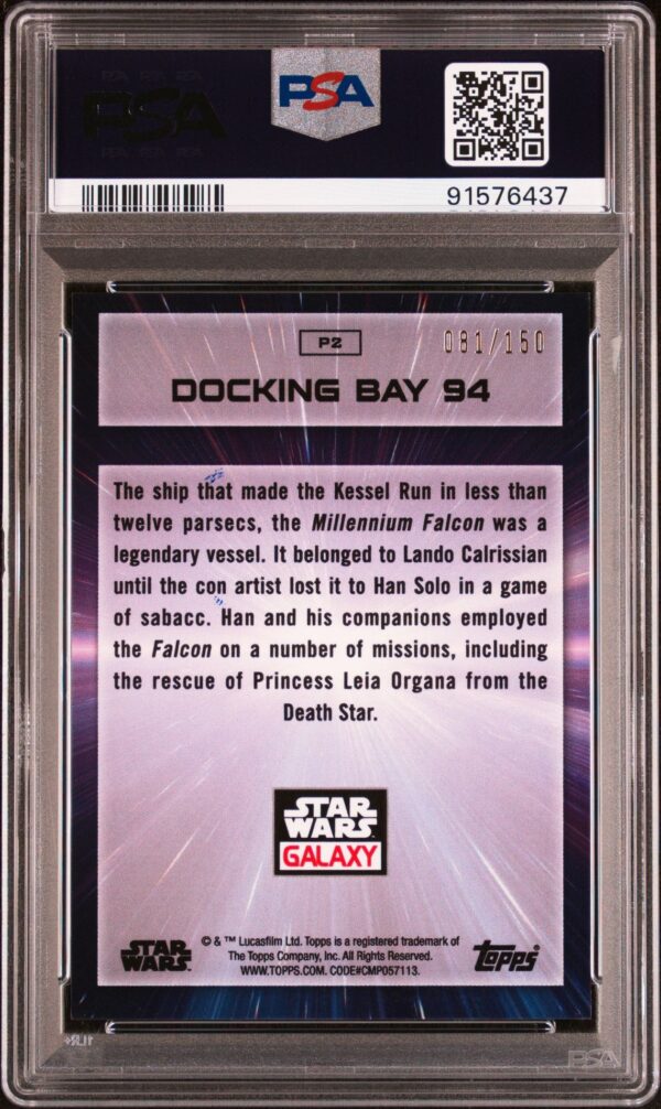 2022 Topps Chrome Star Wars Galaxy P2 Docking Bay 94 Atomic Refractor /150 PSA 10 - Image 3