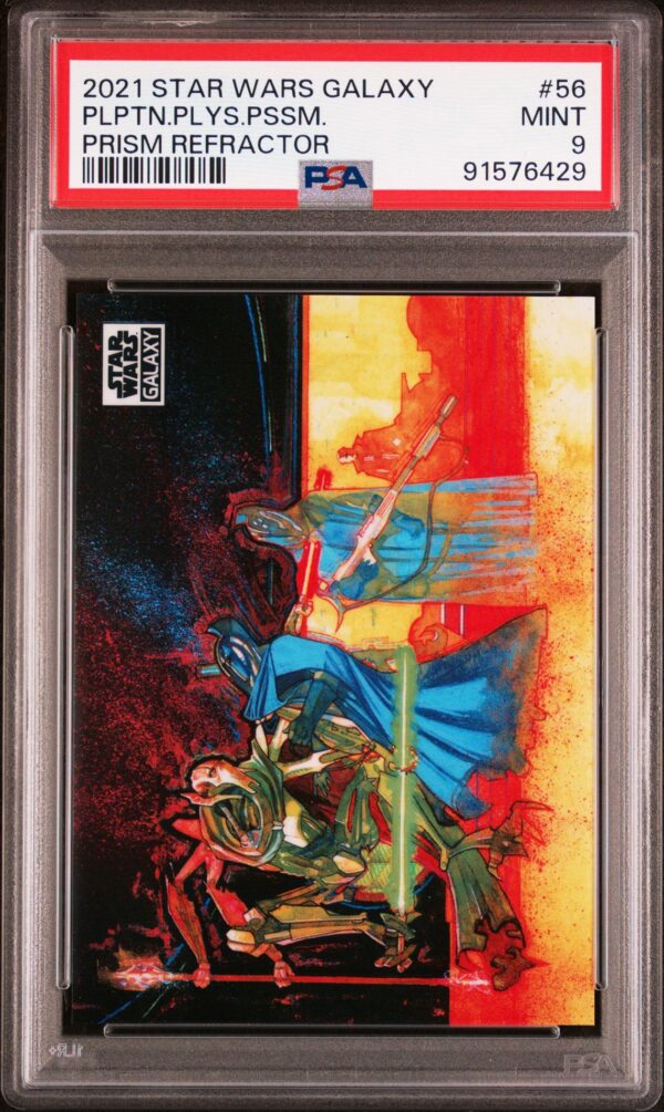 2021 Topps Chrome Star Wars Galaxy 56 Palpatine Plays Possum Prism Refractor /75 PSA 9 - Image 2