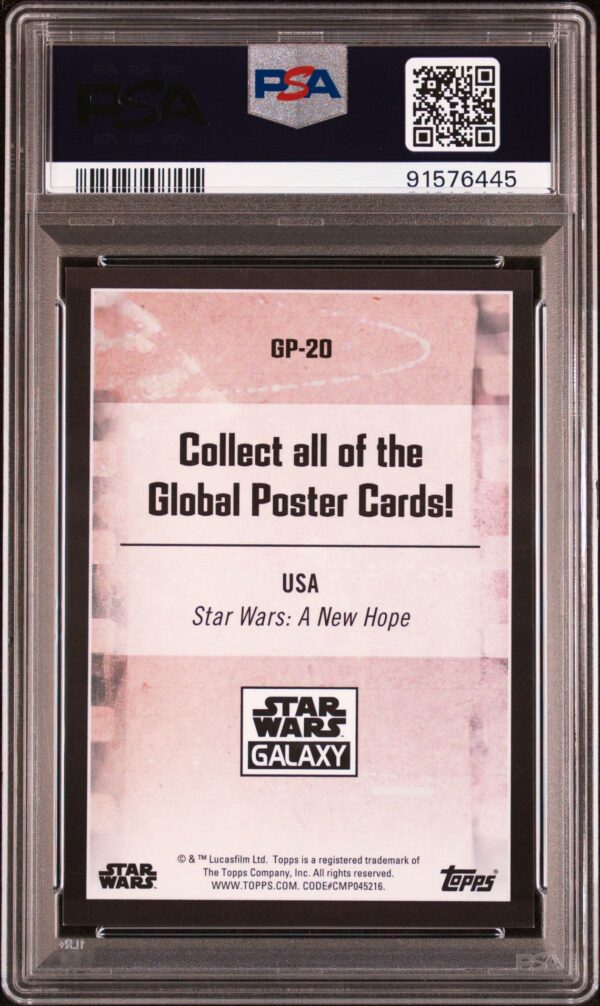 2021 Topps Star Wars Galaxy GP20 A New Hope-USA Global Posters PSA 10 - Image 3