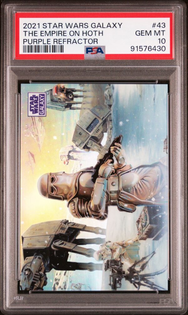 2021 Topps Chrome Star Wars Galaxy 43 The Empire On Hoth Purple Refractor /25 PSA 10 Snowtrooper - Image 2