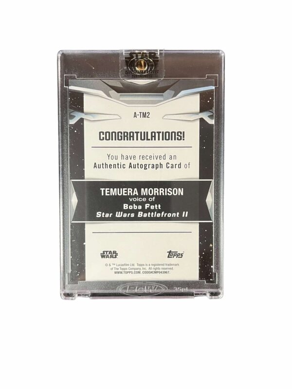2021 Topps Star Wars Signature Series Temuera Morrison Boba Fett Blue Auto /50 - Image 2