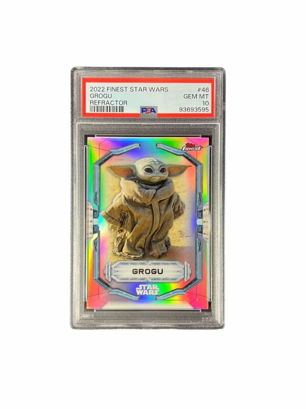 2022 Topps Finest Star Wars 46 Grogu Refractor PSA 10