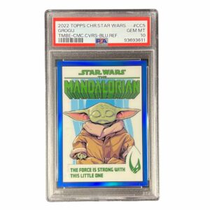 2022 Topps Chrome Star Wars Beskar Comic Covers CC5 Grogu Blue Refractor /99 PSA 10