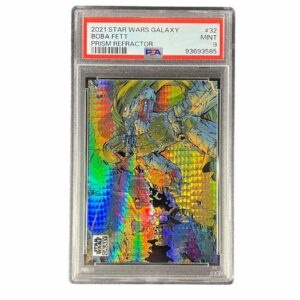 2021 Topps Chrome Star Wars Galaxy 32 Boba Fett Prism Refractor /75 PSA 9