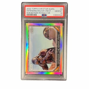 2022 Topps Chrome Star Wars Beskar 8 Defending The Razor Crest Refractor PSA 10
