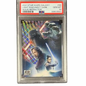 2021 Topps Chrome Star Wars Galaxy 96 Light Rises To Meet Dark Wave Refractor /99 PSA 10 (Kylo, Rey, Luke)
