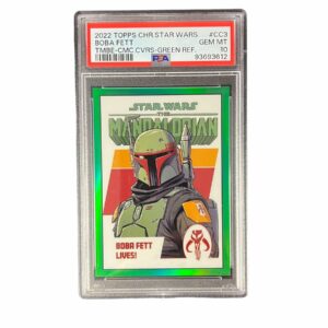 2022 Topps Chrome Star Wars Beskar Comic Covers CC3 Boba Fett Green Refractor /50 PSA 10