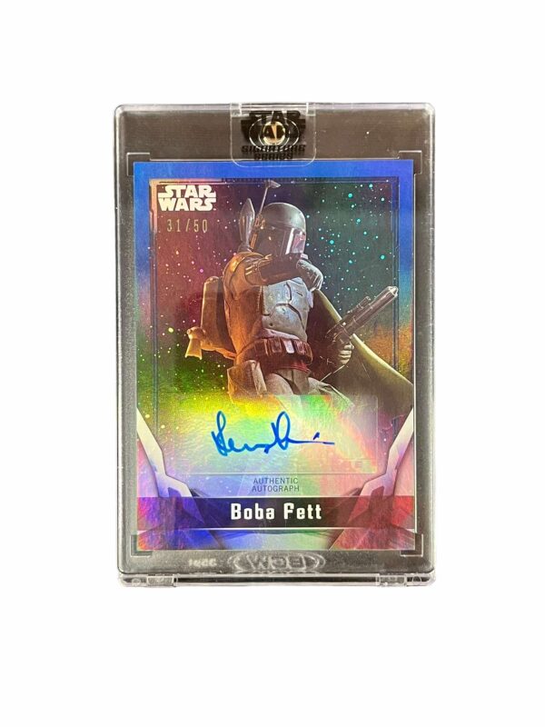 2021 Topps Star Wars Signature Series Temuera Morrison Boba Fett Blue Auto /50
