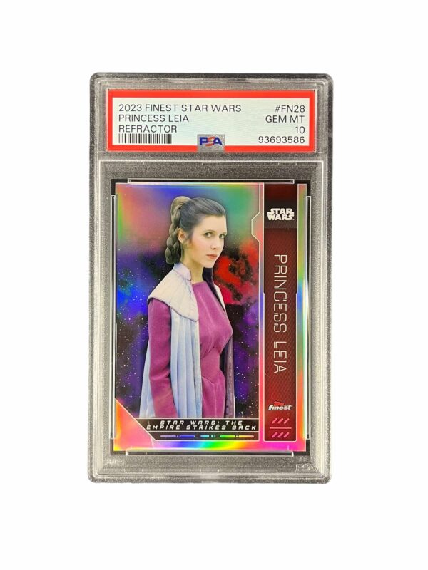 2023 Topps Finest Star Wars FN28 Princess Leia Refractor PSA 10