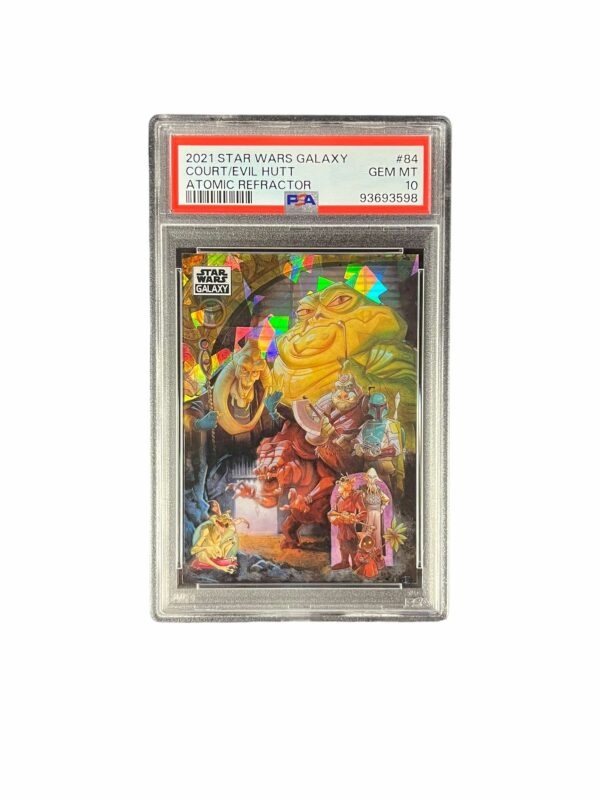2021 Topps Chrome Star Wars Galaxy 84 In The Court Of The Evil Hutt Atomic Refractor /150 PSA 10