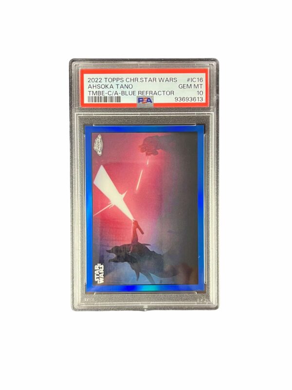 2022 Topps Chrome Star Wars Beskar Concept Art IC16 Ahsoka Tano Blue Refractor /99 PSA 10