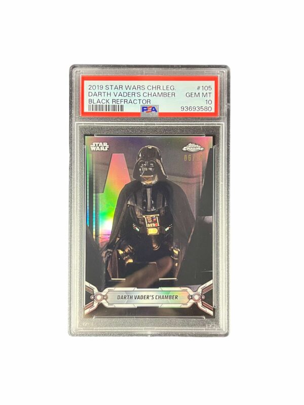 2019 Topps Star Wars Chrome Legacy 105 Darth Vader's Chamber Black Refractor /10 PSA 10