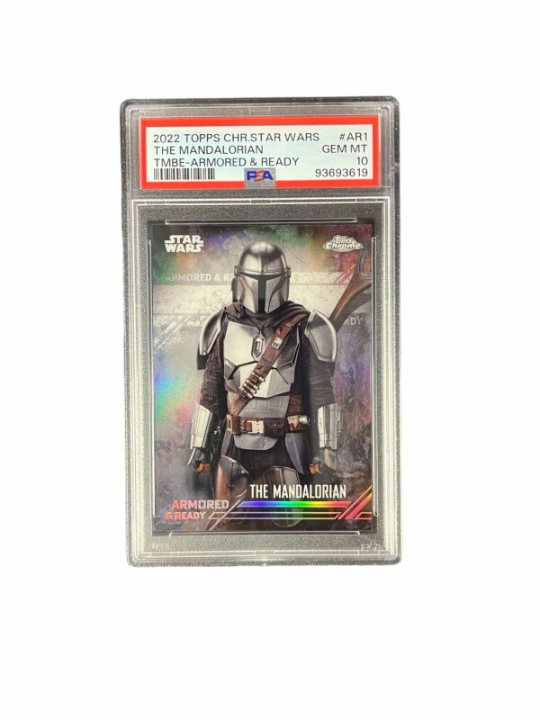2022 Topps Chrome Star Wars Beskar Armored & Ready AR1 The Mandalorian PSA 10