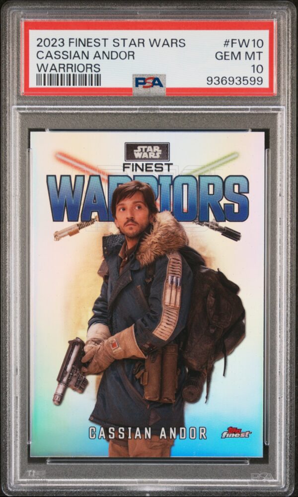 2023 Topps Finest Star Wars Finest Warriors FW10 Cassian Andor PSA 10 - Image 2