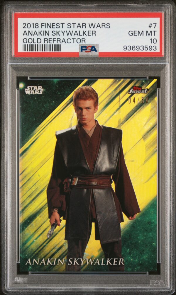 2018 Finest Star Wars 7 Anakin Skywalker Gold Refractor /50 PSA 10 - Image 2