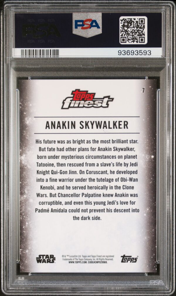 2018 Finest Star Wars 7 Anakin Skywalker Gold Refractor /50 PSA 10 - Image 3
