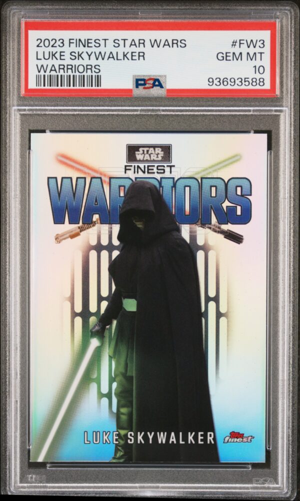 2023 Topps Finest Star Wars Finest Warriors FW3 Luke Skywalker PSA 10 - Image 2