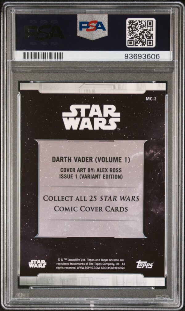 2019 Topps Star Wars Chrome Legacy Marvel Comic Cover 2 Darth Vader PSA 10 - Image 3