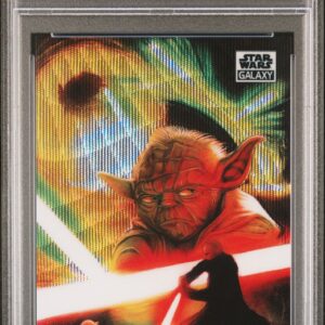 2021 Topps Chrome Star Wars Galaxy 86 Dueling With Dooku Wave Refractor /99 PSA 10